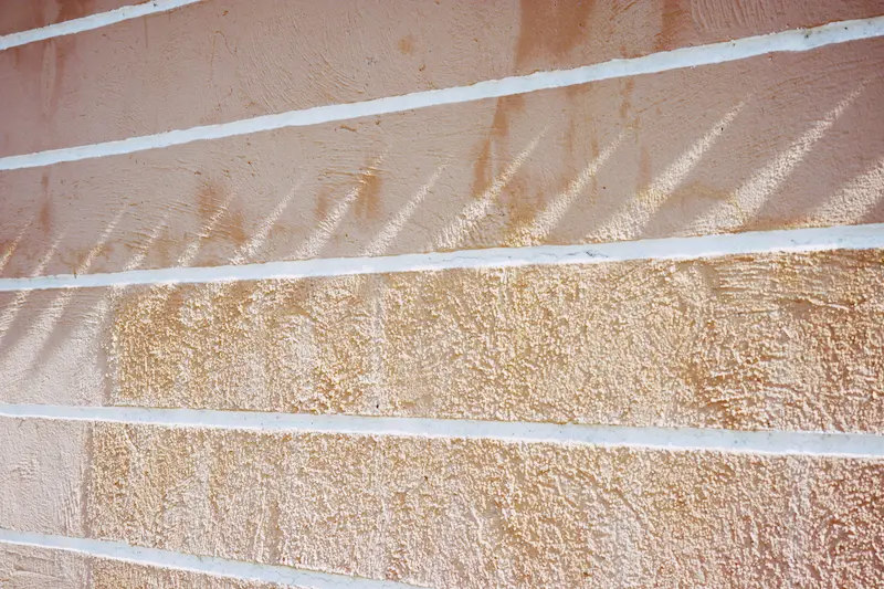 Textured peach wall with white horizontal bands, image for Los Angeles Stucco Build & Repair.